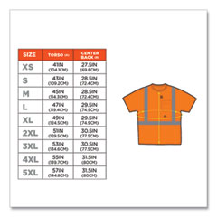 ergodyne® GloWear 8289 Class 2 Hi-Vis T-Shirt, Polyester, Orange, 5X-Large, Ships in 1-3 Business Days