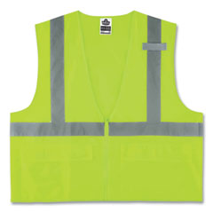 GloWear 8225Z Class 2 Standard Solid Vest, Polyester, Lime, Small/Medium