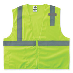 ergodyne® GloWear 8210Z Class 2 Economy Mesh Vest, Polyester, Lime, Small/Medium, Ships in 1-3 Business Days