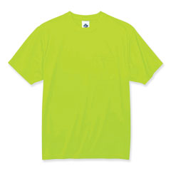 ergodyne® GloWear 8089 Non-Certified Hi-Vis T-Shirt, Polyester, 4X-Large, Lime, Ships in 1-3 Business Days