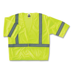 ergodyne® GloWear 8310HL Class 3 Economy Hook and Loop Vest, Polyester, 4X-Large/5X-Large, Lime, Ships in 1-3 Business Days