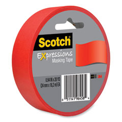 Expressions Masking Tape, 3" Core, 0.94" x 20 yds, Primary Red