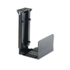 Safco® Ergo-Comfort Fixed-Mount Under Desk CPU Holder, 7w x 9-1/2d x 14h, Black