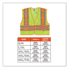 GloWear 8245PSV Class 2 Public Safety Vest, Polyester, 6X-Large/7X-Large, Lime