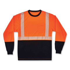 ergodyne® GloWear 8281BK Class 2 Long Sleeve Shirt with Black Bottom, Polyester, 3X-Large, Orange, Ships in 1-3 Business Days