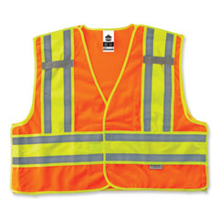GloWear 8245PSV Class 2 Public Safety Vest, Polyester, Large/X-Large, Orange