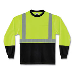 ergodyne® GloWear 8291BK Type R Class 2 Black Front Long Sleeve T-Shirt