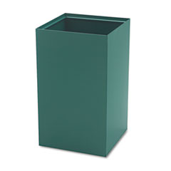 Safco® Public Square Recycling Receptacles, Plastic Recycling, 25 gal, Steel, Green, Ships in 1-3 Business Days