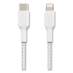 Belkin® BOOST CHARGE Braided Lightning to USB-C ChargeSync Cable, 3.3 ft, White