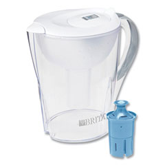Brita® Pacifica Pitcher with Longlast+ Filter, 0.63 gal, White/Clear