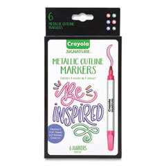 Crayola® Signature Metallic Outline Paint Markers, Bullet Tip, Assorted Colors, 6/Pack