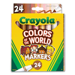 Crayola® Colors of the World Permanent Markers, Broad Bullet Tip, Assorted Colors, 24/Pack