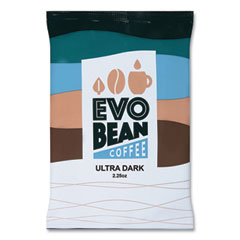 EVO Bean Coffee Ground Fraction Packs, Extra Dark Roast, 2.25 oz, 24/Carton