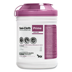 Sani Professional® Sani-Cloth Prime Germicidal Disposable Wipes, Large, 1-Ply, 6 x 6.75, Unscented, White, 160/Canister, 12 Canisters/Carton