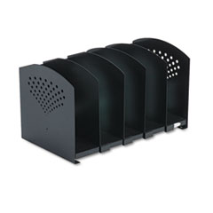 Safco® Five-Section Adjustable Steel Book Rack,15.25 x 9 x 9.25, Black