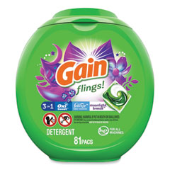 Gain® Flings Detergent Pods, Moonlight Breeze, 81 Pods/Pack