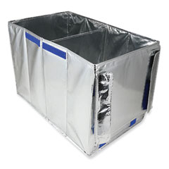 PackIt® Fresh Staging Tote, Electroplated Aluminum/Semi-Rigid PE Board, 24 x 14 x 15, Silver, 6/Carton