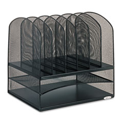 Safco® Onyx™ Mesh Desk Organizer with Two Horizontal/Six Upright Sections