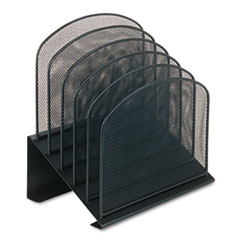 Onyx Mesh Desk Organizer with Tiered Sections, 5 Sections, Letter to Legal Size Files, 11.25" x 7.25" x 12", Black