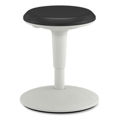 Revel Adjustable Height Fidget Stool, Backless, Supports Up to 250 lb, 13.75" to 18.5" Seat Height, Black Seat, White Base