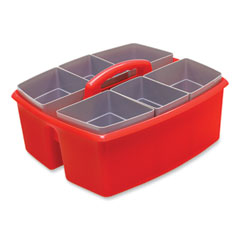 Storex Large Caddy with Sorting Cups, Red, 2/Carton