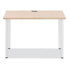 Union & Scale™ Essentials Writing Table-Desk, 42" x 23.82" x 29.53", Natural Wood/Silver
