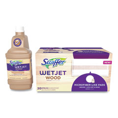 Swiffer® WetJet System Wood Cleaning-Solution Refill with Mopping Pads, Unscented, 1.25 L Bottle