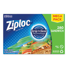 Ziploc® Sandwich Seal Top Bags, 6.5" x 5.88", Clear, 280/Box