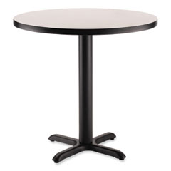 Cafe Table, 36" Diameter x 30h, Round Top/X-Base, Gray Nebula, Black Base, Ships in 7-10 Business Days