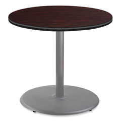 Cafe Table, 36" Diameter x 30h, Round Top/Base, Mahogany Top, Gray Base