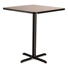 Cafe Table, 36w x 36d x 30h, Square Top/X-Base, Gray Nebula Top, Black Base