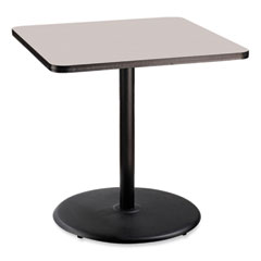 Cafe Table, 36w x 36d x 36h, Square Top/Round Base, Gray Nebula Top, Black Base