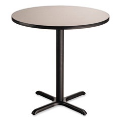 Cafe Table, 36" Diameter x 36h, Round Top/X-Base, Gray Nebula Top, Black Base, Ships in 7-10 Business Days