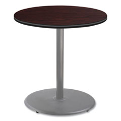 Cafe Table, 36" Diameter x 36h, Round Top/Base, Mahogany Top, Gray Base