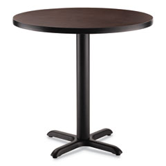 Cafe Table, 36" Diameter x 30h, Round Top/X-Base, Mahogany Top, Black Base