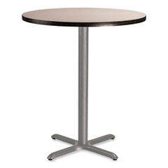 Cafe Table, 36" Diameter x 42h, Round Top/X-Base, Gray Nebula Top, Gray Base
