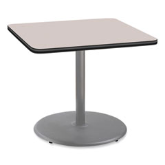 Cafe Table, 36w x 36d x 30h, Square Top/Round Base, Gray Nebula Top, Gray Base