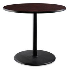 Cafe Table, 36" Diameter x 36h, Round Top/Base, Mahogany Top, Black Base