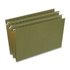 Universal® Hanging File Folders, Legal Size, 1/5-Cut Tabs, Standard Green, 50/Carton