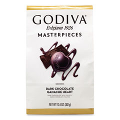 Godiva® Masterpieces Dark Chocolate, Dark Chocolate Ganache Heart, 13.4 oz Bag, Delivered in 1-4 Business Days