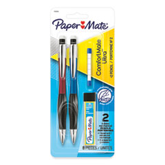 Paper Mate® ComfortMate Ultra Pencil Starter Set, 0.5 mm, HB (#2), Black Lead, Assorted Barrel Colors, 2/Pack