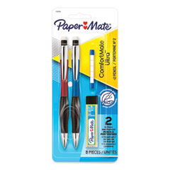 Paper Mate® ComfortMate Ultra Pencil Starter Set, 0.7 mm, HB (#2), Black Lead, Assorted Barrel Colors, 2/Pack