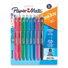 Paper Mate® InkJoy Gel Pen, Retractable, Fine 0.5 mm, Assorted Ink and Barrel Colors, 8/Pack