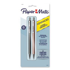 Paper Mate® Advanced Mechanical Pencils, 0.7 mm, HB (#2), Black Lead, Gun Metal Gray; Rose Gold Barrel, 2/Pack