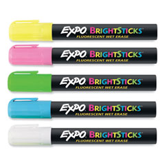 EXPO® Bright Sticks, Medium Bullet Tip, Assorted Colors, 5/Set