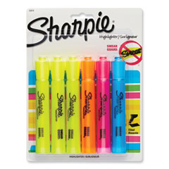 Sharpie® Tank Style Highlighters, Assorted Ink Colors, Chisel Tip, Assorted Barrel Colors, 6/Set