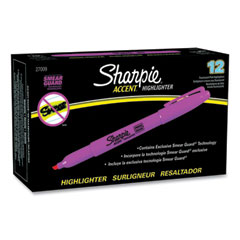 Sharpie® Pocket Style Highlighters, Fluorescent Pink Ink, Chisel Tip, Pink Barrel, Dozen