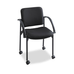 Safco® Moto Series Stacking Chairs, Black Fabric Upholstery, 2/Carton
