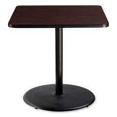 Cafe Table, 36w x 36d x 36h, Square Top/Round Base, Mahogany Top, Black Base, Ships in 7-10 Business Days