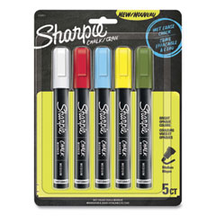 Sharpie® Wet-Erase Chalk Marker, Medium Bullet Tip, Assorted Colors, 5/Pack